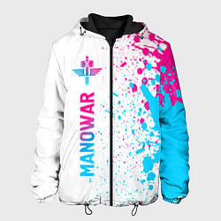 Куртка с капюшоном мужская Manowar neon gradient style: по-вертикали, цвет: 3D-черный