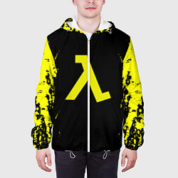 Куртка с капюшоном мужская Half life game yellow color, цвет: 3D-белый — фото 2