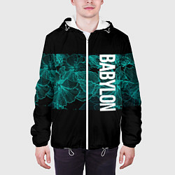 Куртка с капюшоном мужская Вавилон на фоне цветочных узоров, цвет: 3D-белый — фото 2