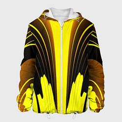 Куртка с капюшоном мужская Черно-желтые мотивы, цвет: 3D-белый