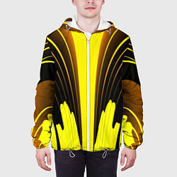 Куртка с капюшоном мужская Черно-желтые мотивы, цвет: 3D-белый — фото 2