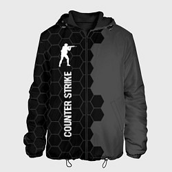 Куртка с капюшоном мужская Counter Strike glitch на темном фоне: по-вертикали, цвет: 3D-черный