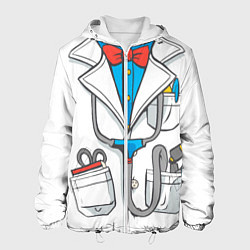 Куртка с капюшоном мужская Костюм доктора, цвет: 3D-белый