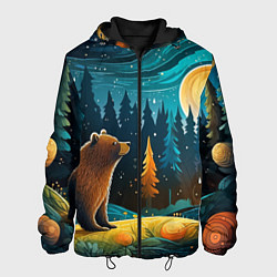 Мужская куртка Хозяин тайги: медведь в лесу