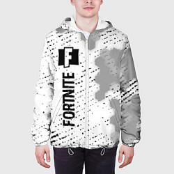Куртка с капюшоном мужская Fortnite glitch на светлом фоне: по-вертикали, цвет: 3D-белый — фото 2