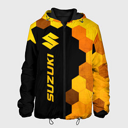 Куртка с капюшоном мужская Suzuki - gold gradient: по-вертикали, цвет: 3D-черный