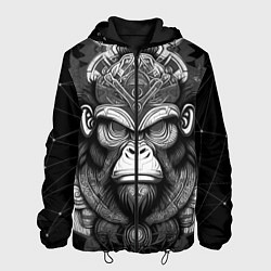 Куртка с капюшоном мужская Кинг Конг король обезьян на фоне созвездия, цвет: 3D-черный