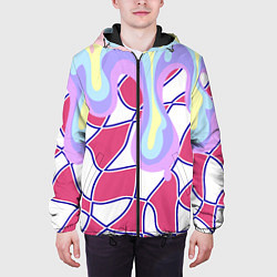 Куртка с капюшоном мужская Rainbow illusion, цвет: 3D-черный — фото 2