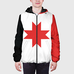 Куртка с капюшоном мужская Флаг Удмуртии, цвет: 3D-черный — фото 2