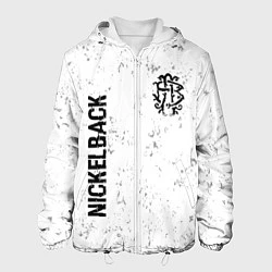 Куртка с капюшоном мужская Nickelback glitch на светлом фоне вертикально, цвет: 3D-белый