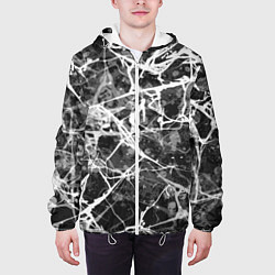 Куртка с капюшоном мужская Абстракция - паутина, цвет: 3D-белый — фото 2