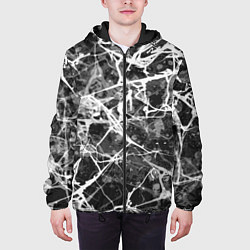 Куртка с капюшоном мужская Абстракция - паутина, цвет: 3D-черный — фото 2