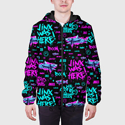 Куртка с капюшоном мужская Jinx Arcane pattern neon, цвет: 3D-черный — фото 2