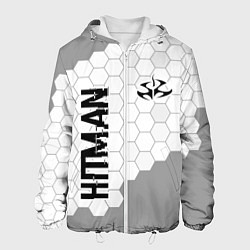 Мужская куртка Hitman glitch на светлом фоне вертикально