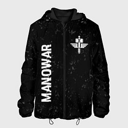 Мужская куртка Manowar glitch на темном фоне вертикально