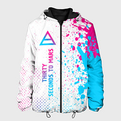 Куртка с капюшоном мужская Thirty Seconds to Mars neon gradient style: по-вер, цвет: 3D-черный