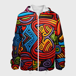 Мужская куртка Разноцветный узор в стиле абстракционизм