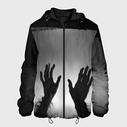 Куртка с капюшоном мужская Руки зомби в ночном тумане, цвет: 3D-черный