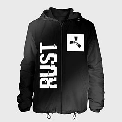 Куртка с капюшоном мужская Rust glitch на темном фоне вертикально, цвет: 3D-черный