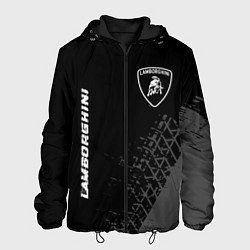 Мужская куртка Lamborghini speed на темном фоне со следами шин ве