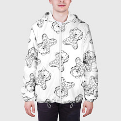 Куртка с капюшоном мужская Сончас у медвежат - раскраска, цвет: 3D-белый — фото 2