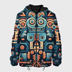 Мужская куртка Симметричный абстрактный паттерн в ацтекском стиле