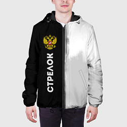 Куртка с капюшоном мужская Стрелок из России и герб РФ по-вертикали, цвет: 3D-черный — фото 2