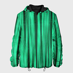 Мужская куртка Абстракция полосы зелёные