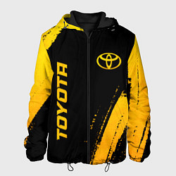 Куртка с капюшоном мужская Toyota - gold gradient вертикально, цвет: 3D-черный