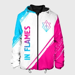 Куртка с капюшоном мужская In Flames neon gradient style вертикально, цвет: 3D-черный