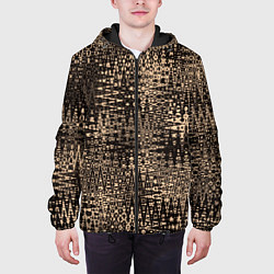 Куртка с капюшоном мужская Абстракция коричневый, цвет: 3D-черный — фото 2