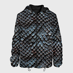 Куртка с капюшоном мужская Паттерн чешуя дракона, цвет: 3D-черный