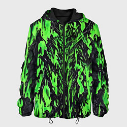 Куртка с капюшоном мужская Демонический доспех зелёный, цвет: 3D-черный