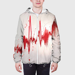 Куртка с капюшоном мужская Сердечный ритм, цвет: 3D-белый — фото 2