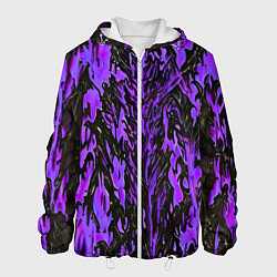 Куртка с капюшоном мужская Демонический доспех фиолетовый, цвет: 3D-белый