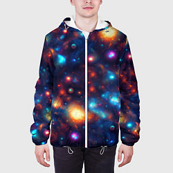 Куртка с капюшоном мужская Бесконечность звезд, цвет: 3D-белый — фото 2
