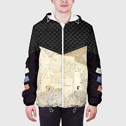 Куртка с капюшоном мужская Черновики Пушкина, цвет: 3D-белый — фото 2