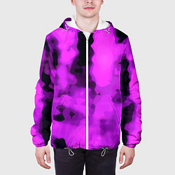 Куртка с капюшоном мужская Узор фиолетовая нежность, цвет: 3D-белый — фото 2