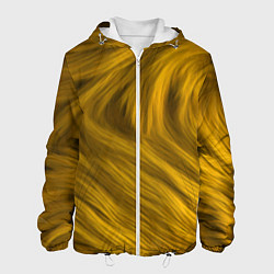 Куртка с капюшоном мужская Текстура желтой шерсти, цвет: 3D-белый