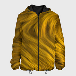 Куртка с капюшоном мужская Текстура желтой шерсти, цвет: 3D-черный
