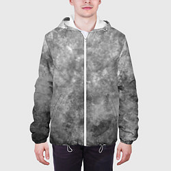 Куртка с капюшоном мужская Абстракция - grey sky, цвет: 3D-белый — фото 2