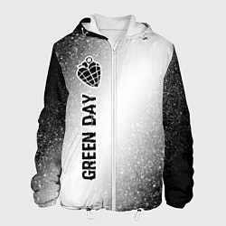 Куртка с капюшоном мужская Green Day glitch на светлом фоне по-вертикали, цвет: 3D-белый