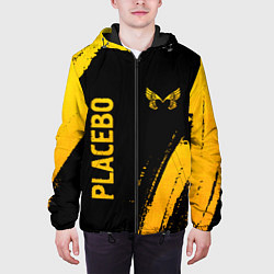 Куртка с капюшоном мужская Placebo - gold gradient вертикально, цвет: 3D-черный — фото 2