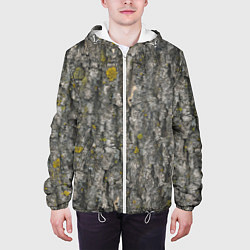 Куртка с капюшоном мужская Узор коры дерева, цвет: 3D-белый — фото 2