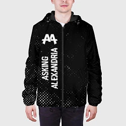 Куртка с капюшоном мужская Asking Alexandria glitch на темном фоне по-вертика, цвет: 3D-черный — фото 2