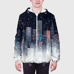Куртка с капюшоном мужская Инверсия дня, цвет: 3D-белый — фото 2