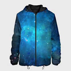 Куртка с капюшоном мужская Голубой космос, цвет: 3D-черный