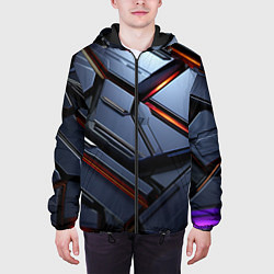 Куртка с капюшоном мужская Абстрактная красота, цвет: 3D-черный — фото 2