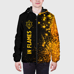 Куртка с капюшоном мужская In Flames - gold gradient по-вертикали, цвет: 3D-черный — фото 2