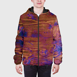 Куртка с капюшоном мужская Деревянная благородная текстура, цвет: 3D-черный — фото 2